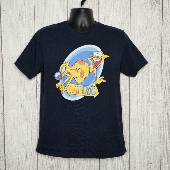 Nickelodeon CatDog Graphic Tee Dark Blue T-Shirt, sz Large - Picture 1 of 4